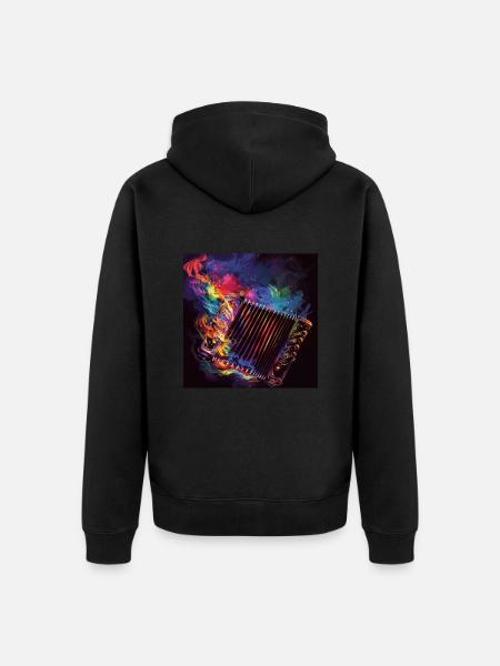 Akkordeon - Unisex Premium Bio Zip Hoodie - Schwarz