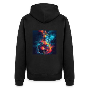 Banjo - Unisex Premium Organic Zip Hoodie - black - Back - Nico (187cm)