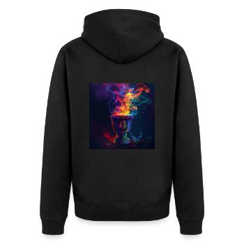 Percussion - Unisex Premium Organic Zip Hoodie - black - Back - Nico (187cm)