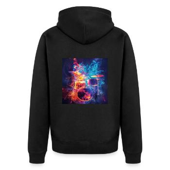 Percussion - Unisex Premium Organic Zip Hoodie - black - Back - Nico (187cm)