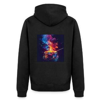 Percussion - Unisex Premium Organic Zip Hoodie - black - Back - Nico (187cm)