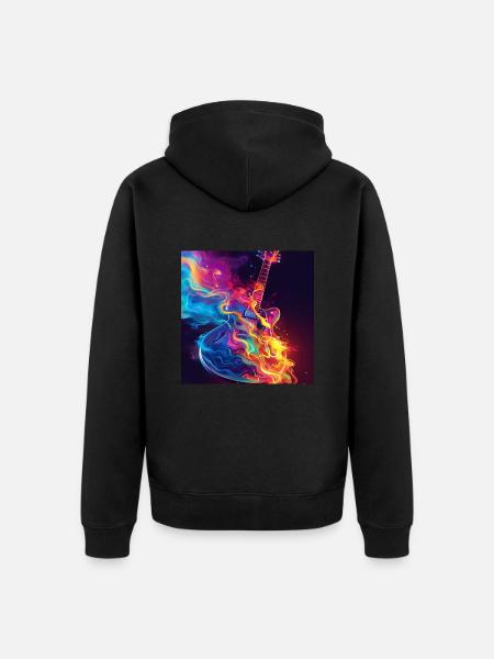 Guitar - Unisex Premium Organic Zip Hoodie - black