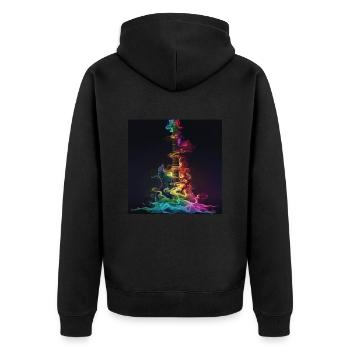 Gitarre - Unisex Premium Bio Zip Hoodie - Schwarz - Hinten - Nico (187cm)