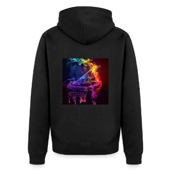 Piano - Veste à capuche bio Premium Unisexe - noir - Dos - Nico (187cm)