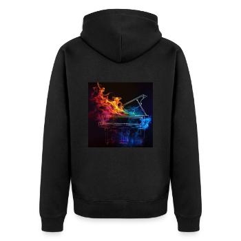 Piano - Veste à capuche bio Premium Unisexe - noir - Dos - Nico (187cm)