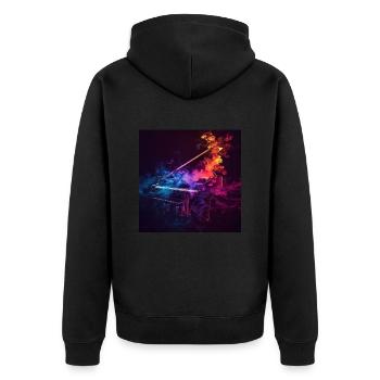 Piano - Veste à capuche bio Premium Unisexe - noir - Dos - Nico (187cm)