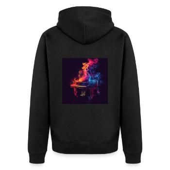 Piano - Veste à capuche bio Premium Unisexe - noir - Dos - Nico (187cm)