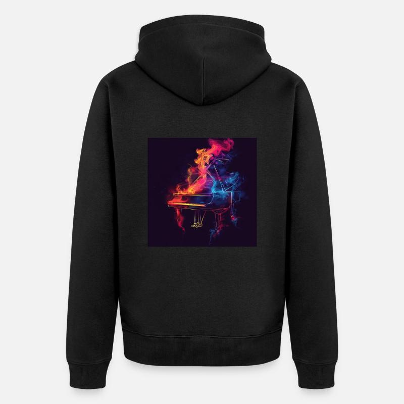 Piano - Veste à capuche bio Premium Unisexe - noir