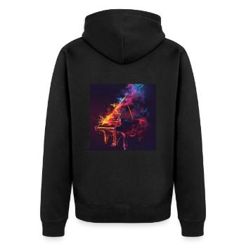 Piano - Veste à capuche bio Premium Unisexe - noir - Dos - Nico (187cm)