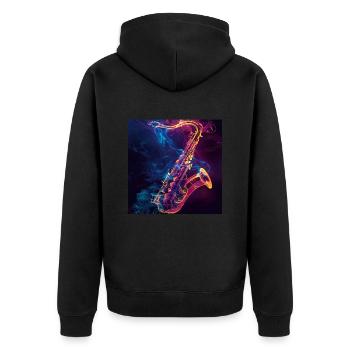 Saxophone - Veste à capuche bio Premium Unisexe - noir - Dos - Nico (187cm)