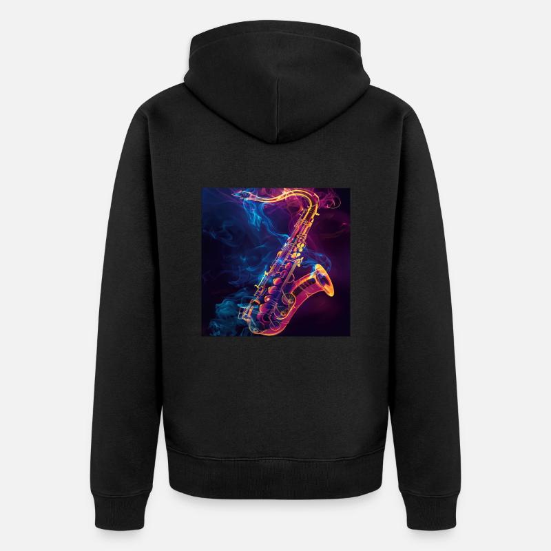 Saxophone - Veste à capuche bio Premium Unisexe - noir