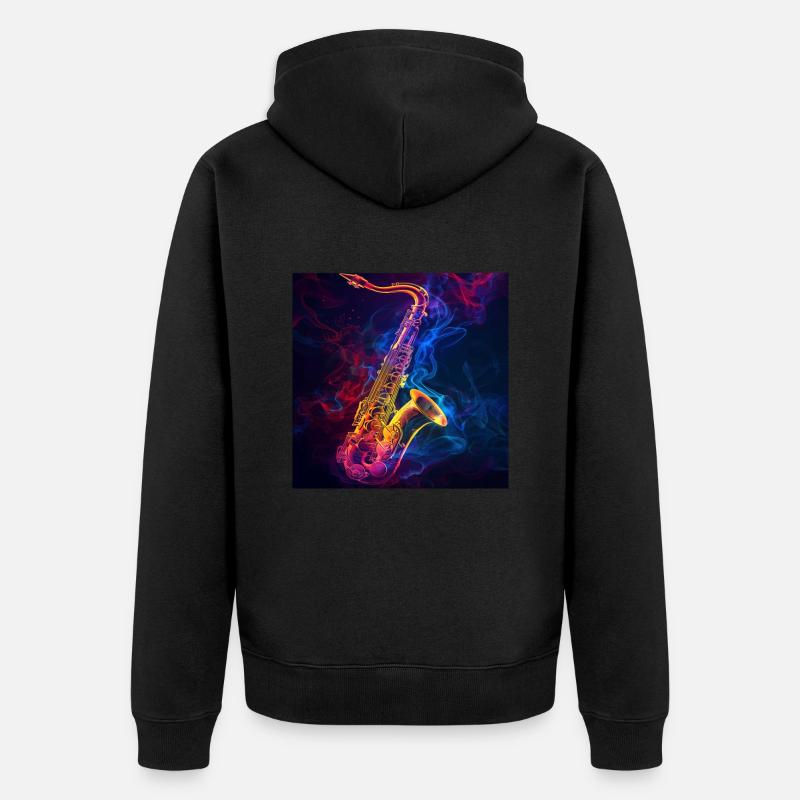 Saxophone - Veste à capuche bio Premium Unisexe - noir