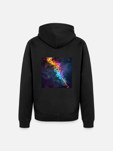 Transverse flute - Unisex Premium Organic Zip Hoodie - black