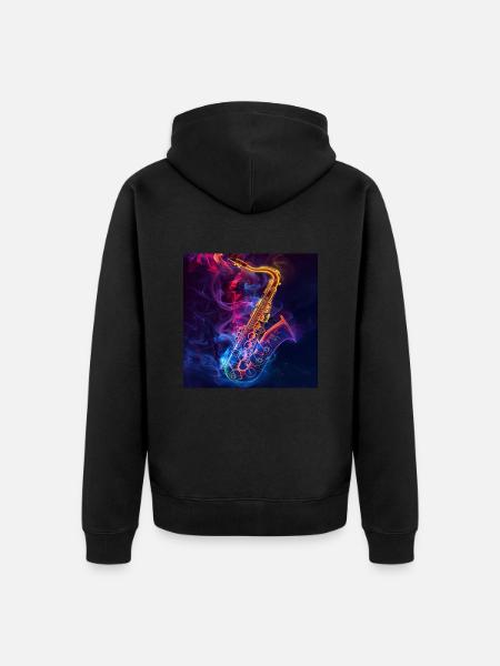 Saxophone - Unisex Premium Organic Zip Hoodie - black