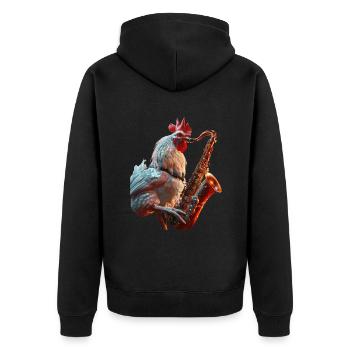 Hahn Saxophone - Veste à capuche bio Premium Unisexe - noir - Dos - Nico (187cm)