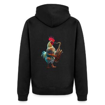 Hahn Saxophone - Veste à capuche bio Premium Unisexe - noir - Dos - Nico (187cm)