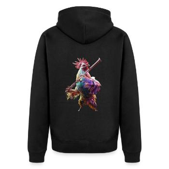 Flûte de coq - Veste à capuche bio Premium Unisexe - noir - Dos - Nico (187cm)