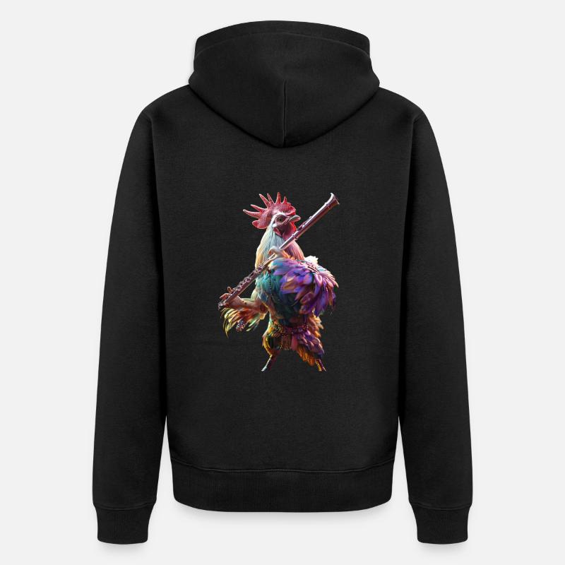 Flûte de coq - Veste à capuche bio Premium Unisexe - noir