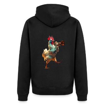 Trompette Coq - Veste à capuche bio Premium Unisexe - noir - Dos - Nico (187cm)