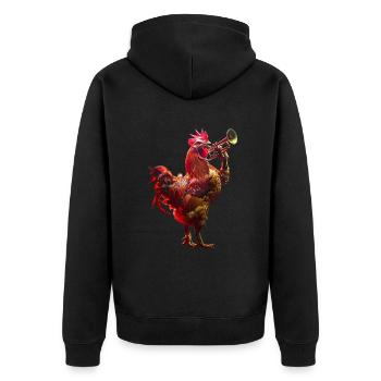 Trompette Coq - Veste à capuche bio Premium Unisexe - noir - Dos - Nico (187cm)
