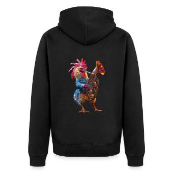 Tuba Coq - Veste à capuche bio Premium Unisexe - noir - Dos - Nico (187cm)