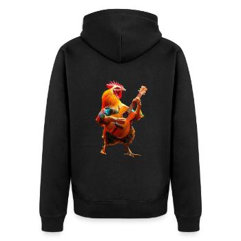 Hahn Ukulele - Unisex Premium Bio Zip Hoodie - Schwarz - Hinten - Nico (187cm)