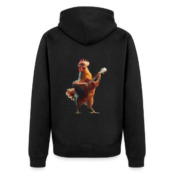 Hahn Ukulele - Unisex Premium Bio Zip Hoodie - Schwarz - Hinten - Nico (187cm)