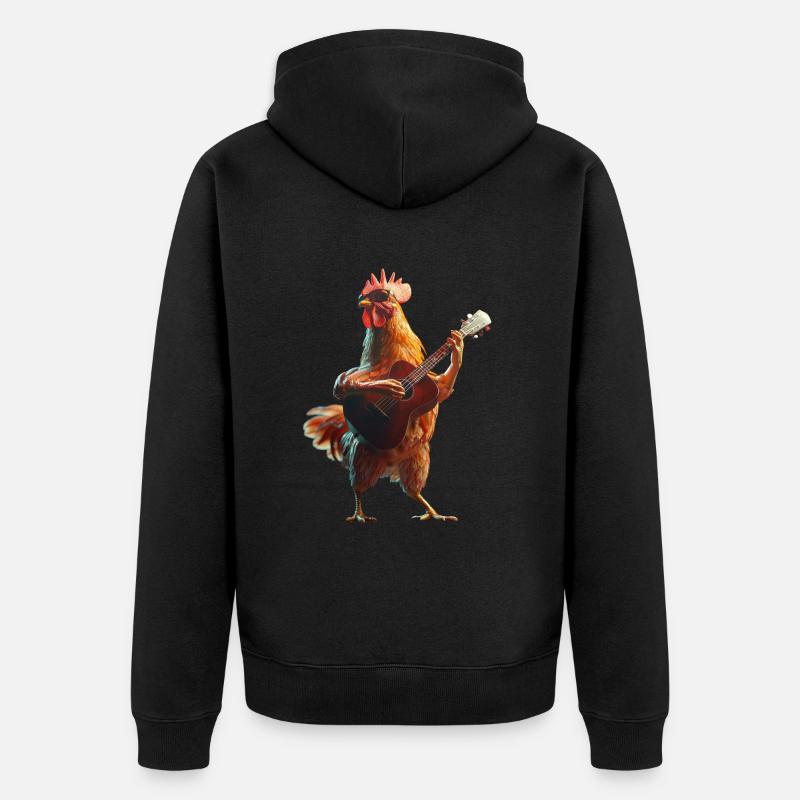 Ukulélé Coq - Veste à capuche bio Premium Unisexe - noir