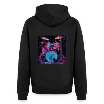 Percussion - Unisex Premium Organic Zip Hoodie - black - Back - Nico (187cm)