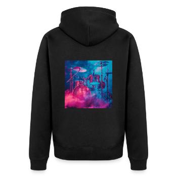 Percussion - Unisex Premium Organic Zip Hoodie - black - Back - Nico (187cm)