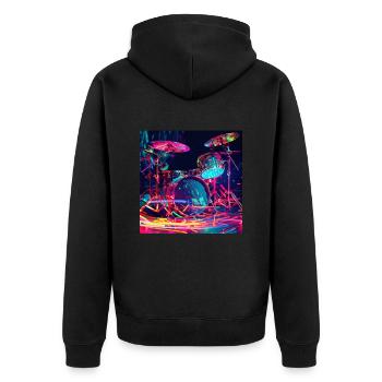 Percussion - Unisex Premium Organic Zip Hoodie - black - Back - Nico (187cm)