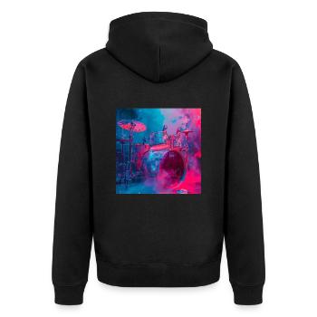 Percussion - Unisex Premium Organic Zip Hoodie - black - Back - Nico (187cm)