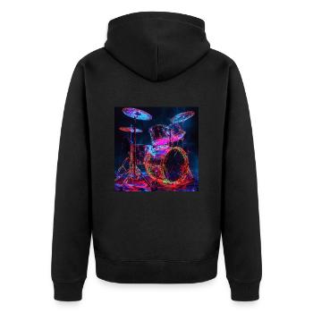 Percussion - Unisex Premium Organic Zip Hoodie - black - Back - Nico (187cm)