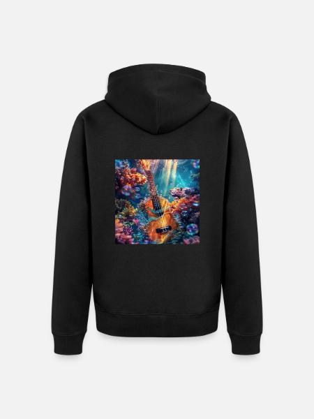 Ukulele - Unisex Premium Bio Zip Hoodie - Schwarz