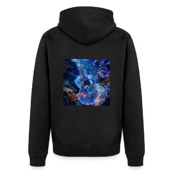 Ukulele - Unisex Premium Bio Zip Hoodie - Schwarz - Hinten - Nico (187cm)