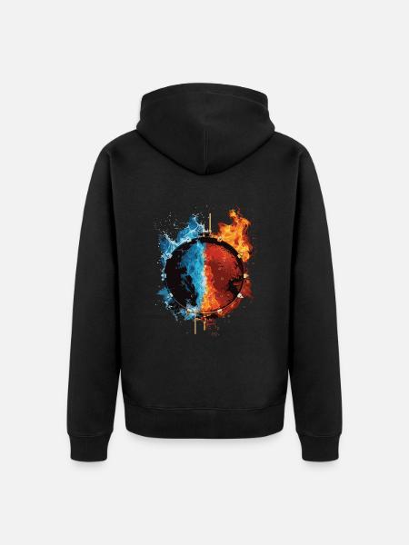 Schlagzeug - Unisex Premium Bio Zip Hoodie - Schwarz