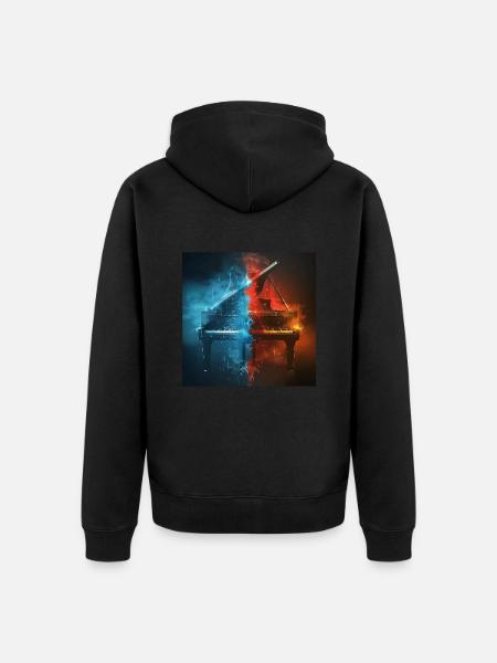 Klavier - Unisex Premium Bio Zip Hoodie - Schwarz