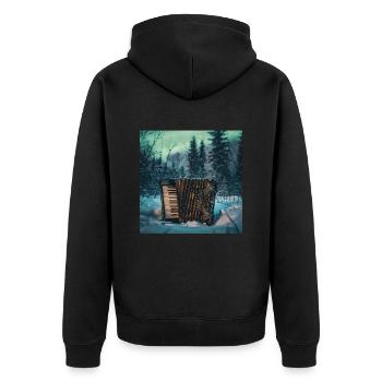 Akkordeon - Unisex Premium Bio Zip Hoodie - Schwarz - Hinten - Nico (187cm)