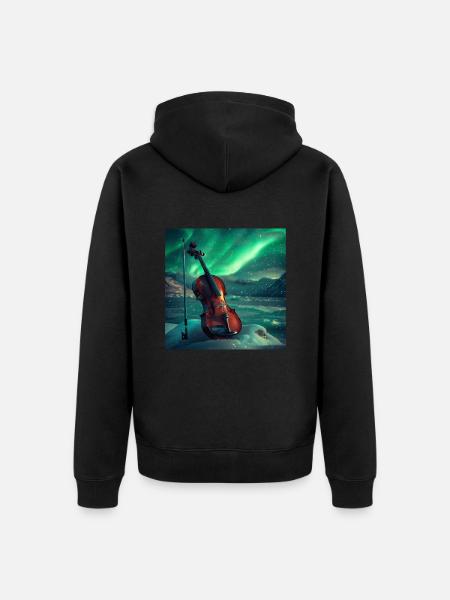 Violine - Unisex Premium Bio Zip Hoodie - Schwarz