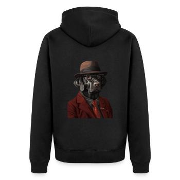 Labrador Retriever - Unisex Premium Bio Zip Hoodie - Schwarz - Hinten - Nico (187cm)