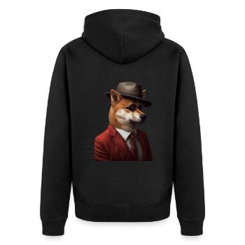 Shiba Inu - Unisex Premium Bio Zip Hoodie - Schwarz - Hinten - Nico (187cm)