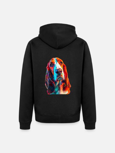 Basset - Unisex Premium Bio Zip Hoodie - Schwarz