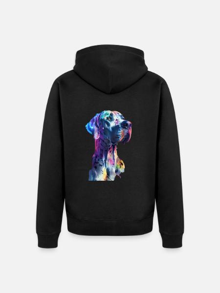 Deutsche Dogge - Unisex Premium Bio Zip Hoodie - Schwarz