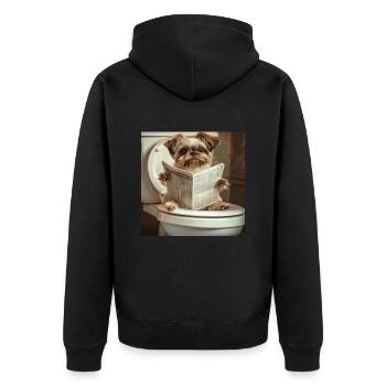 Shih Tzu - Unisex Premium Bio Zip Hoodie - Schwarz - Hinten - Nico (187cm)