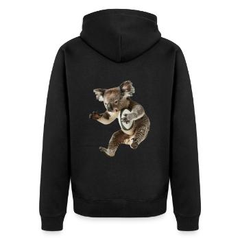 Koala - Unisex Premium Bio Zip Hoodie - Schwarz - Hinten - Nico (187cm)