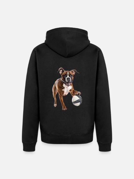 Boxer - Unisex Premium Bio Zip Hoodie - Schwarz