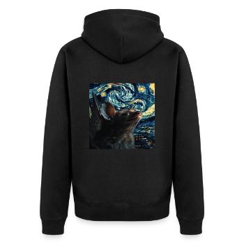 Schläger - Unisex Premium Bio Zip Hoodie - Schwarz - Hinten - Nico (187cm)