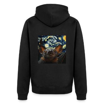 Schläger - Unisex Premium Bio Zip Hoodie - Schwarz - Hinten - Nico (187cm)