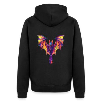 Schläger - Unisex Premium Bio Zip Hoodie - Schwarz - Hinten - Nico (187cm)