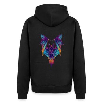 Schläger - Unisex Premium Bio Zip Hoodie - Schwarz - Hinten - Nico (187cm)